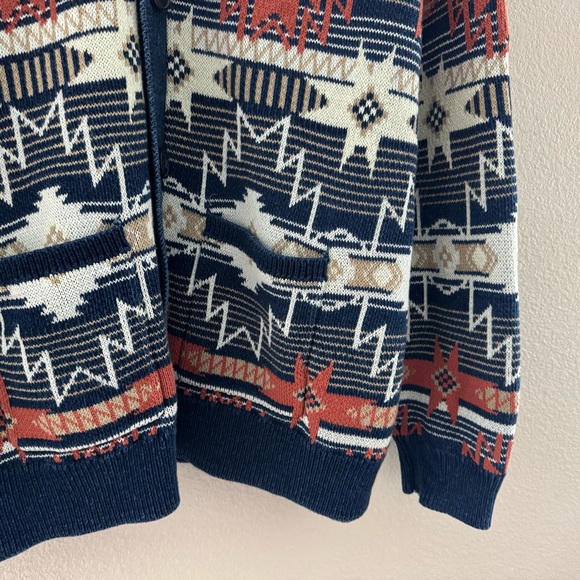 Lucky Brand Southwestern Shawl Cardigan Sweater Mens XXL 100% Cotton Western - Picture 11 of 13